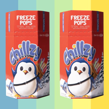 Freeze pops two red boxes