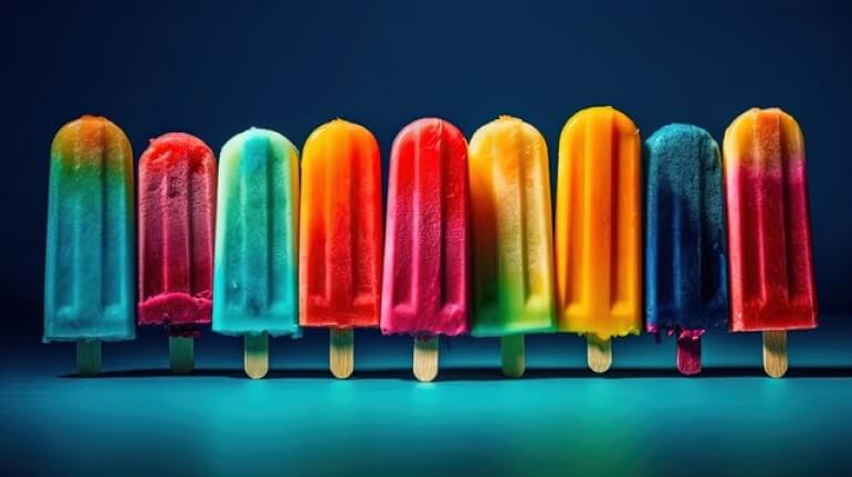 Rainbow flavor Icepops